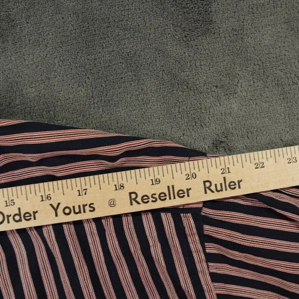 VTG Polo Jeans Co Ralph Lauren Shirt Mens Large Red‎ Black Stripes Flag Logo Hit